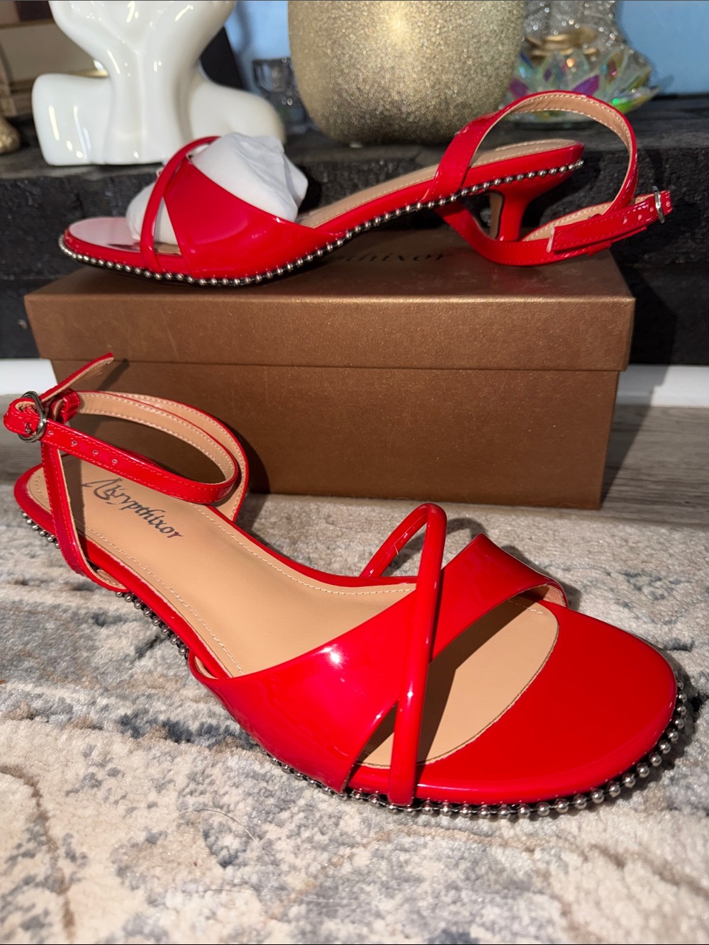 SJP by Sarah Jessica Parker Red Patent Cross-Strap Slingback Heels